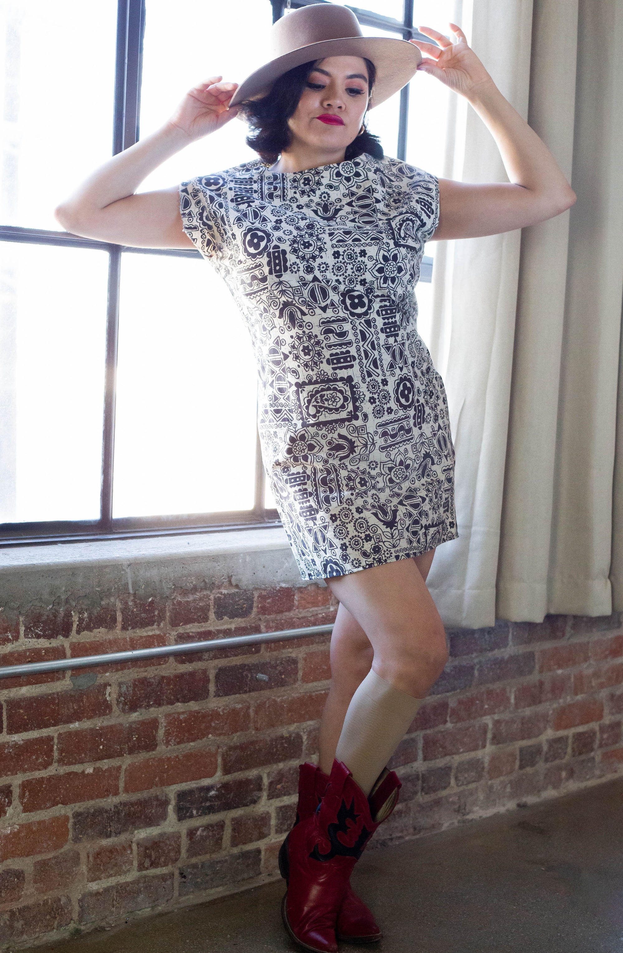 70's Abstract Mini Dress (S-M)