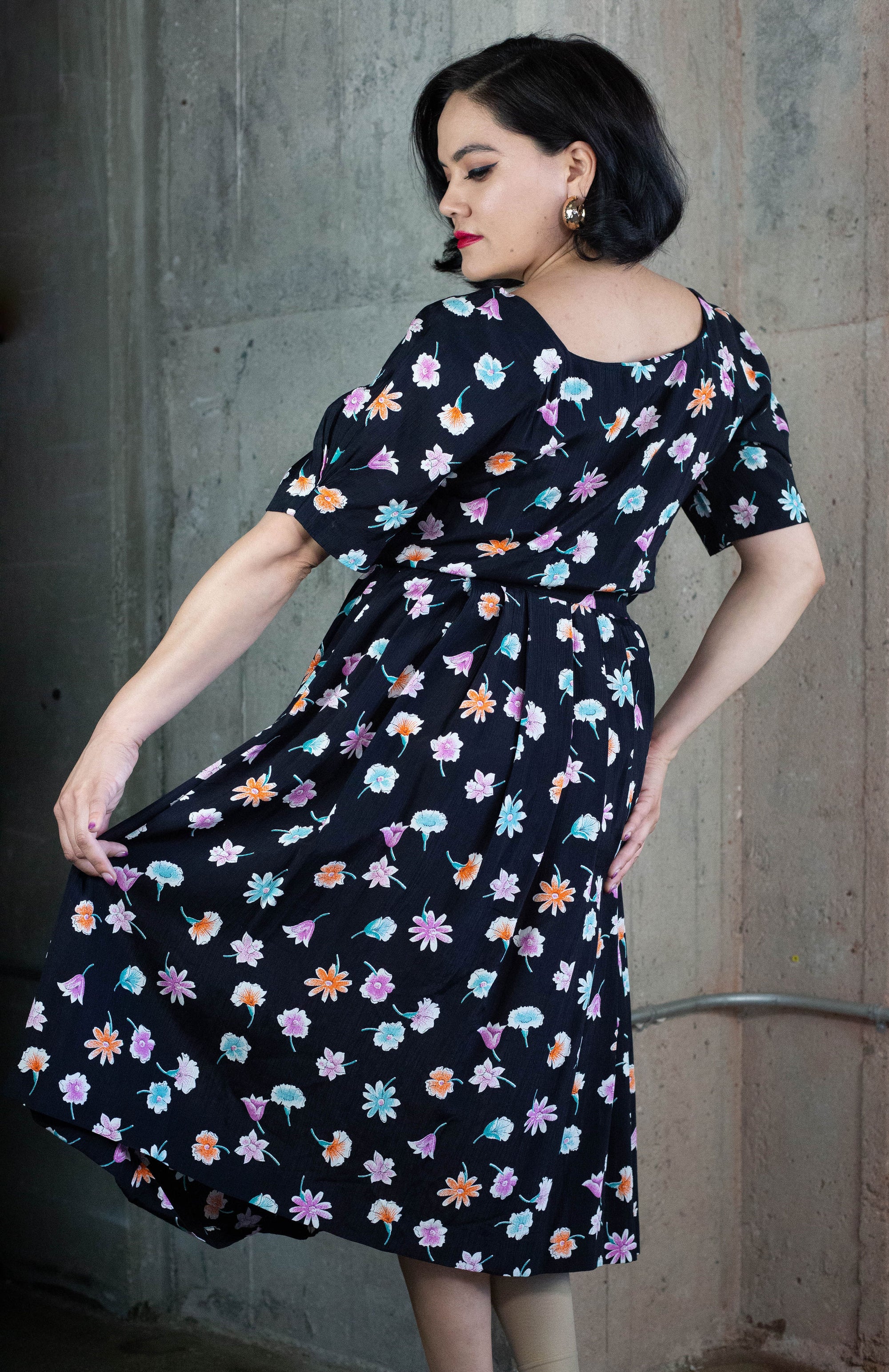 90's Whimsical Floral Dress (S-M)