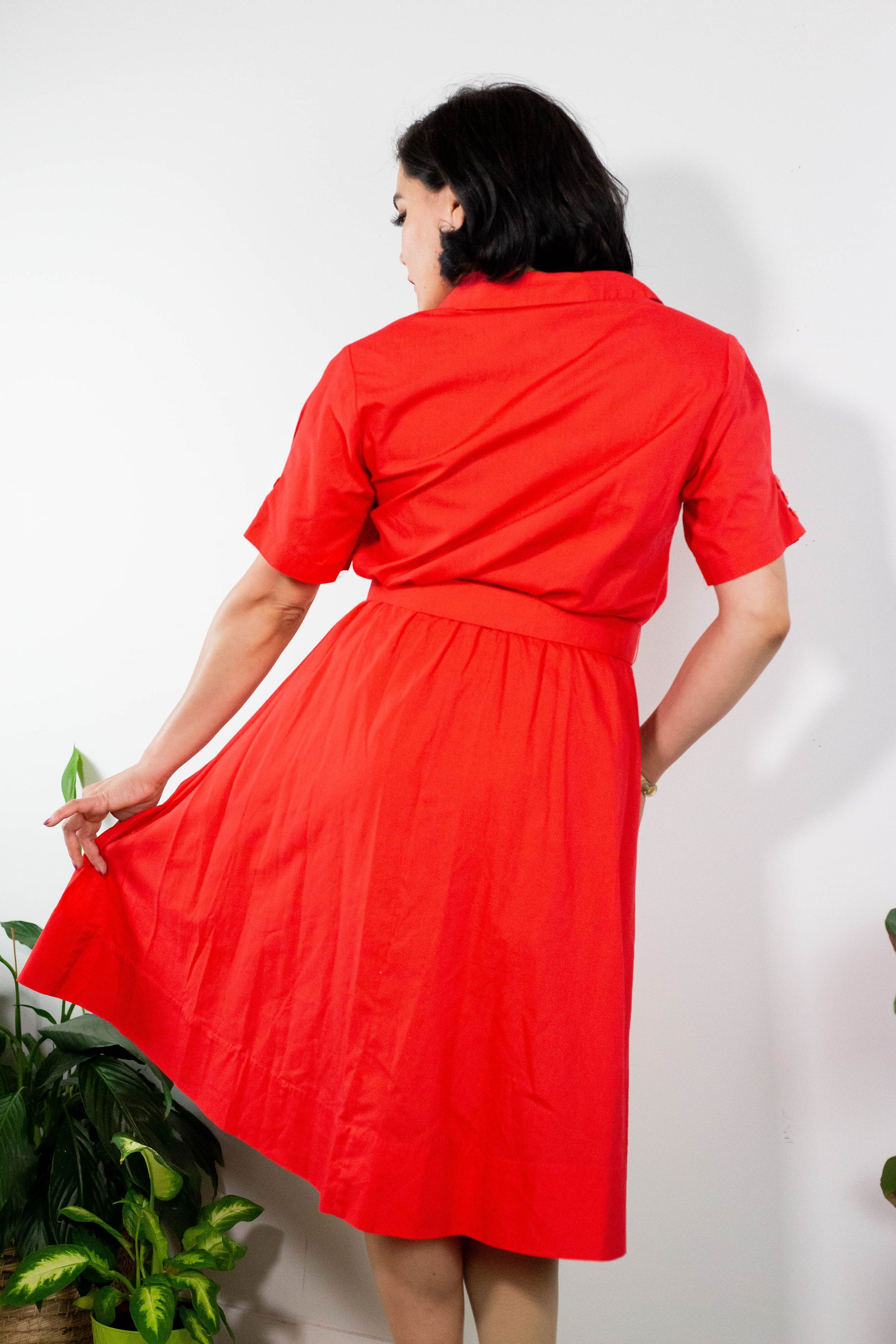 blood orange dress red color Orange Tiered Dress bodycon midi dress 90's Blood Orange Cotton Shirt