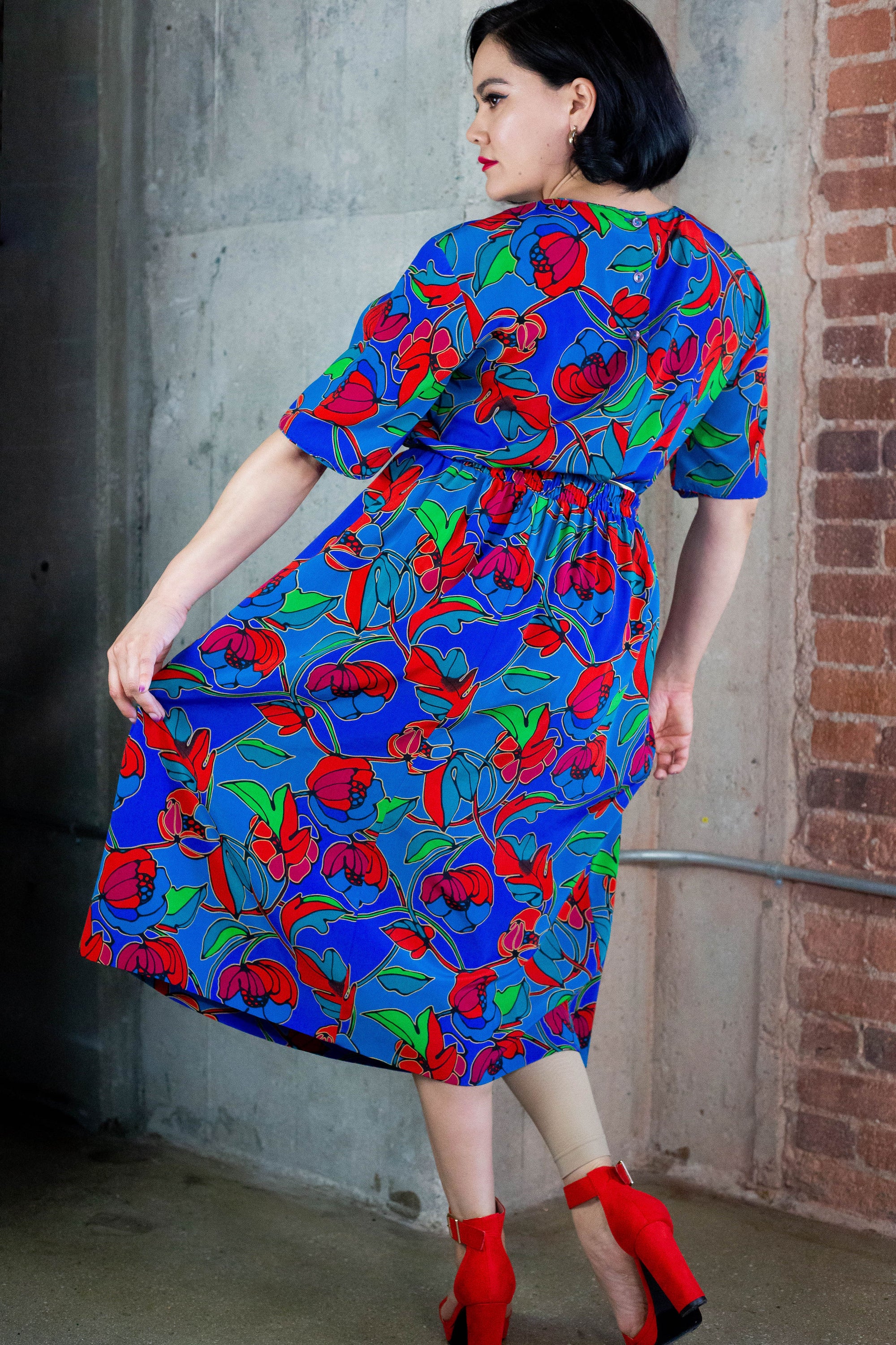 90’s 2 Piece Rayon Floral Skirt Set (M-L)