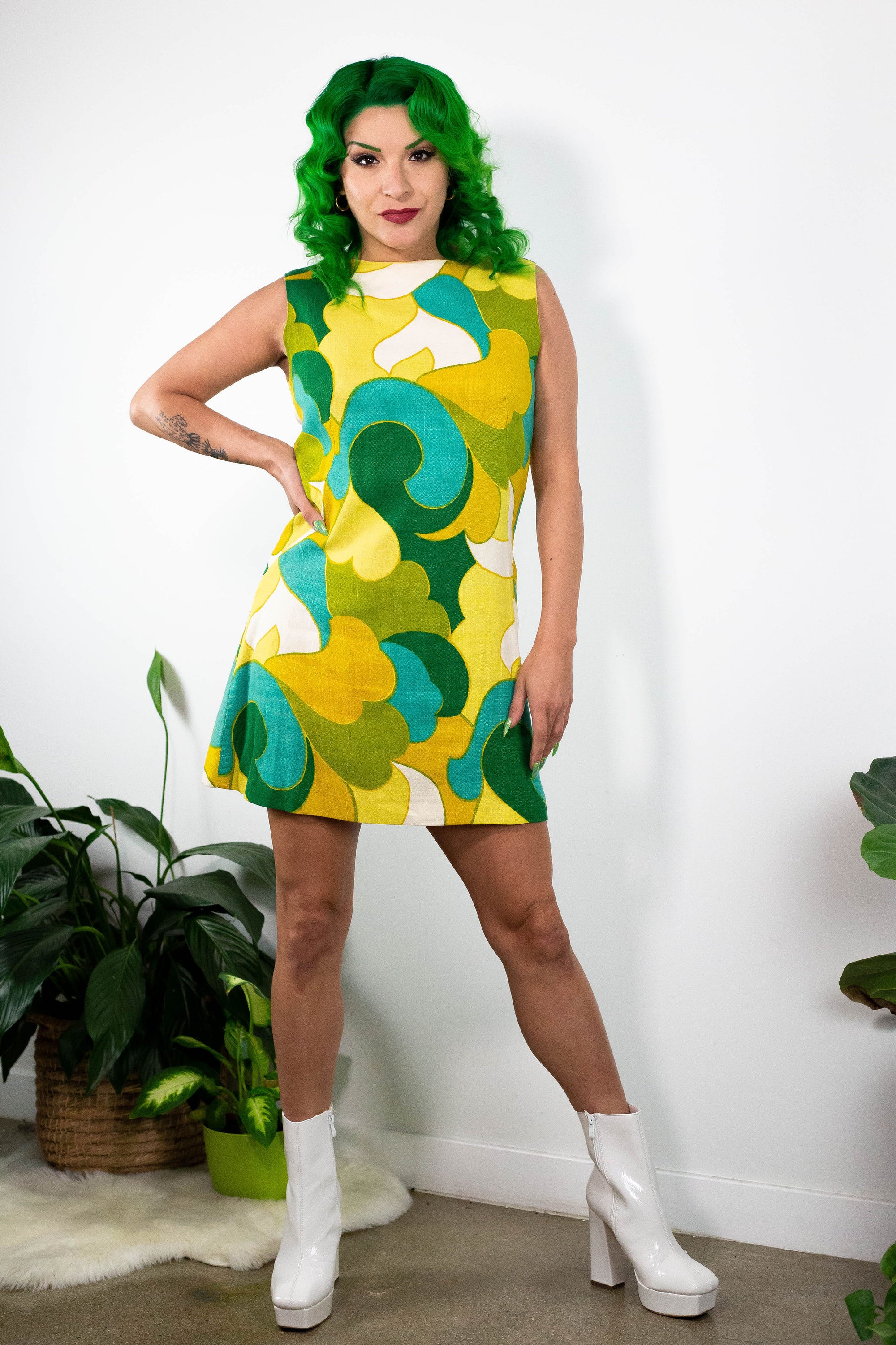 60's Handmade Psychedelic Shift Dress (S-M)