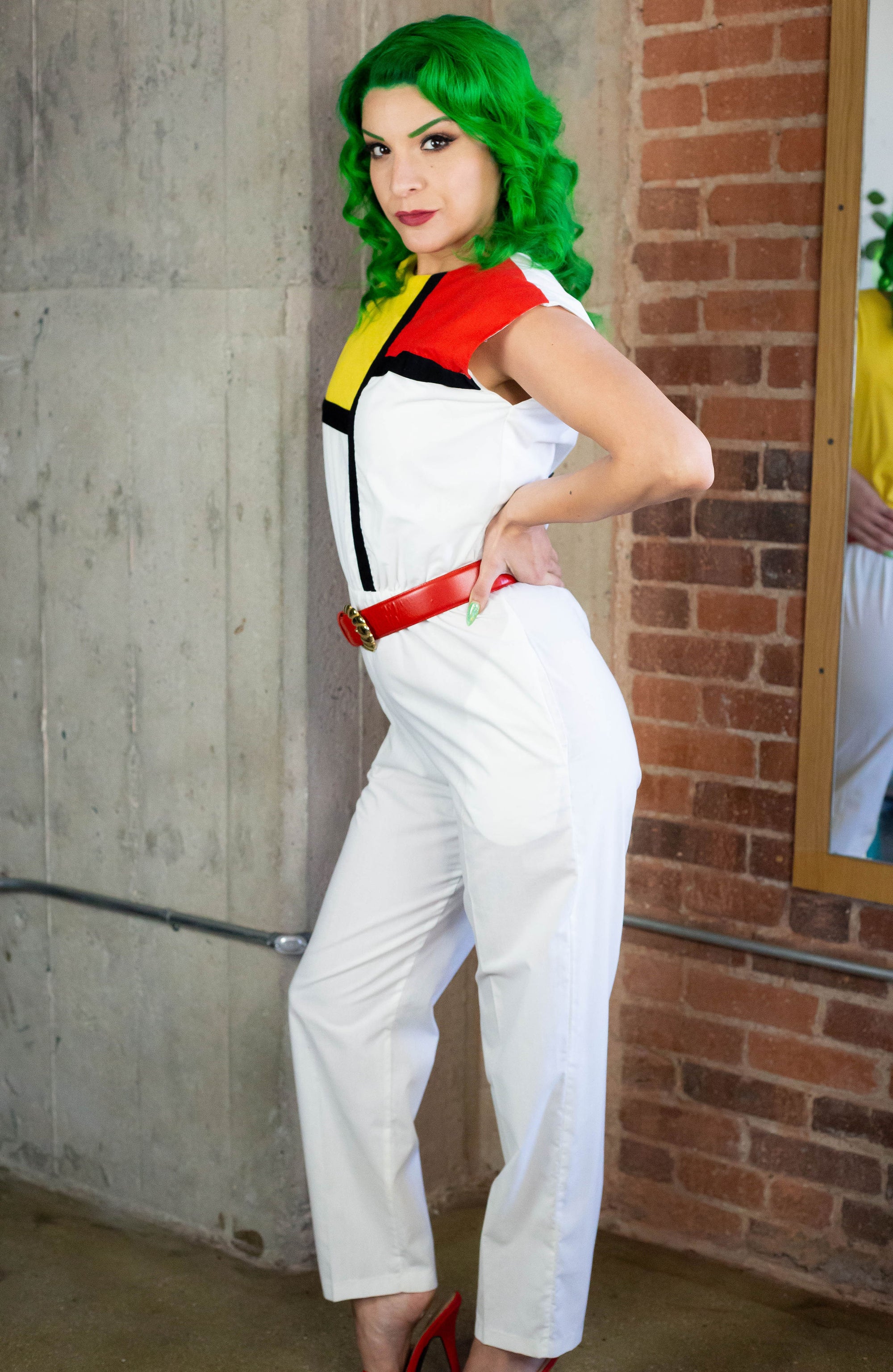 80's New Wave ColorBlock Jumpsuit (S-M)